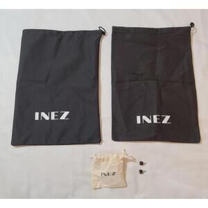 2pk Inez Shoe Dust Bags Black Drawstring Storage Bonus Two Replacement Heel Tips